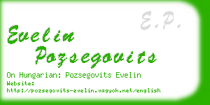 evelin pozsegovits business card